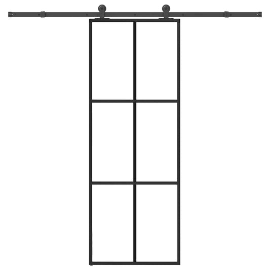 Schiebetür mit Beschlag 76x205 cm ESG-Glas & Aluminium