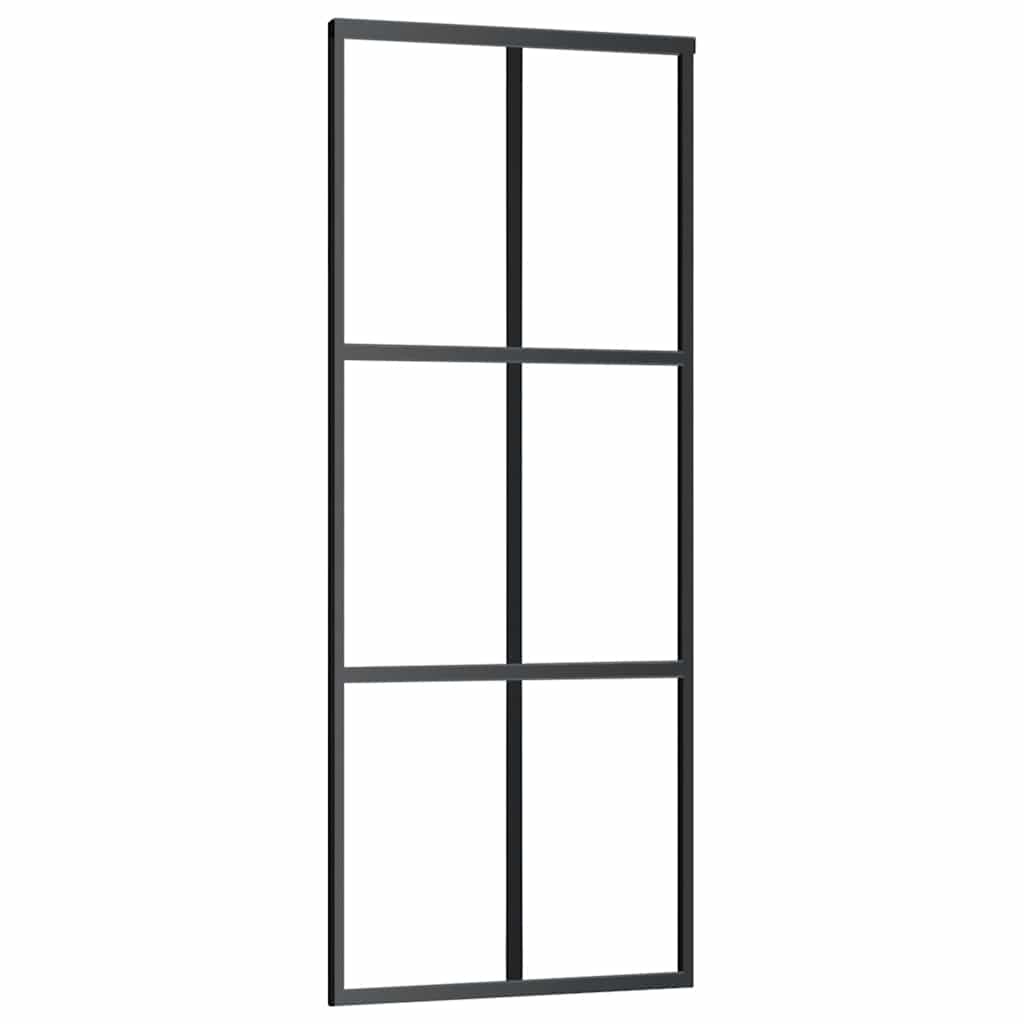 Schiebetür mit Beschlag 76x205 cm ESG-Glas & Aluminium