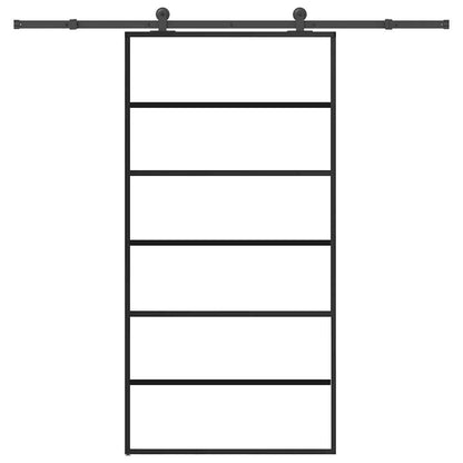 Schiebetür mit Beschlag 102x205 cm ESG-Glas & Aluminium
