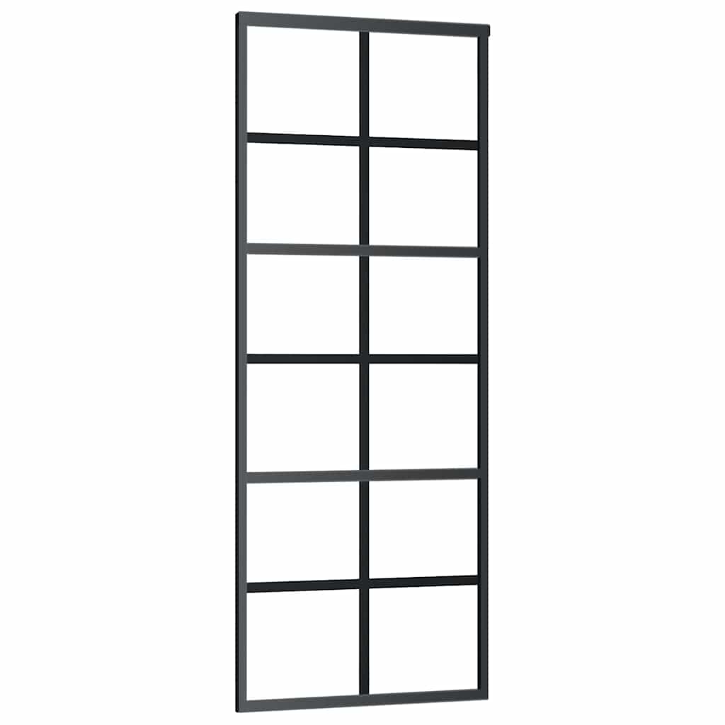 Schiebetür mit Beschlag 76x205 cm ESG-Glas & Aluminium