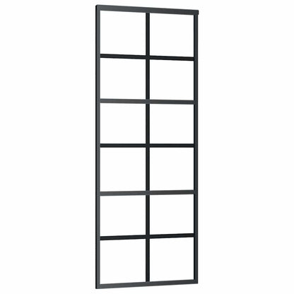 Schiebetür mit Beschlag 76x205 cm ESG-Glas & Aluminium