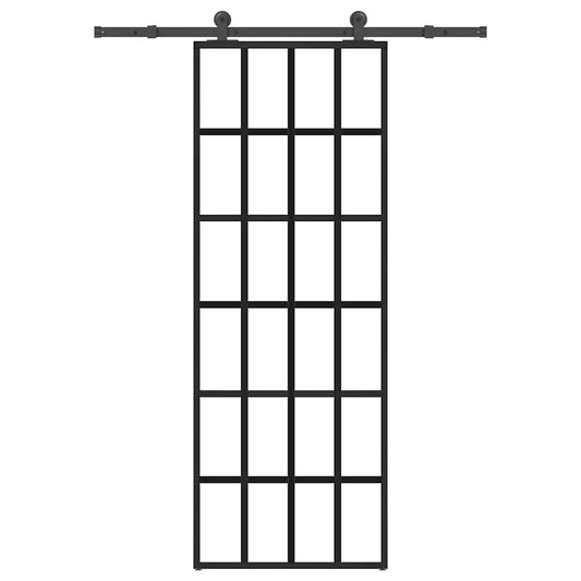 Schiebetür mit Beschlag 76x205 cm ESG-Glas & Aluminium
