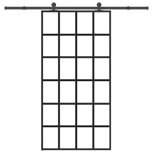Schiebetür mit Beschlag 102x205 cm ESG-Glas & Aluminium