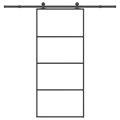 Schiebetür mit Beschlag 90x205 cm ESG-Glas & Aluminium