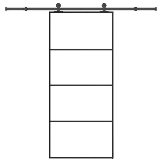 Schiebetür mit Beschlag 90x205 cm ESG-Glas & Aluminium