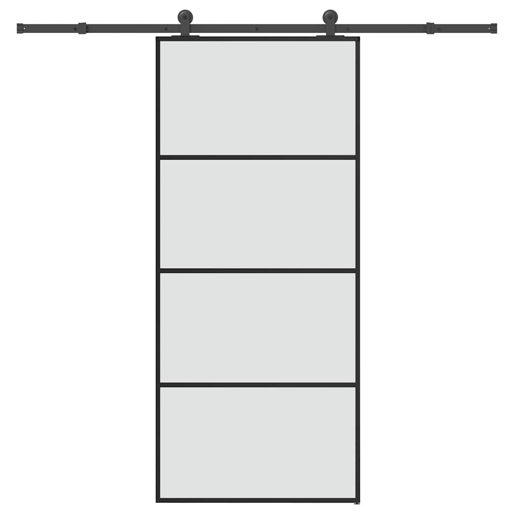 Schiebetür mit Beschlag 90x205 cm ESG-Glas & Aluminium
