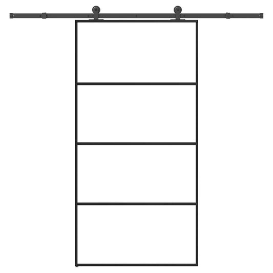 Schiebetür mit Beschlag 102,5x205 cm ESG-Glas & Aluminium