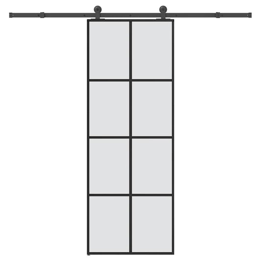 Schiebetür mit Beschlag 76x205 cm ESG-Glas & Aluminium