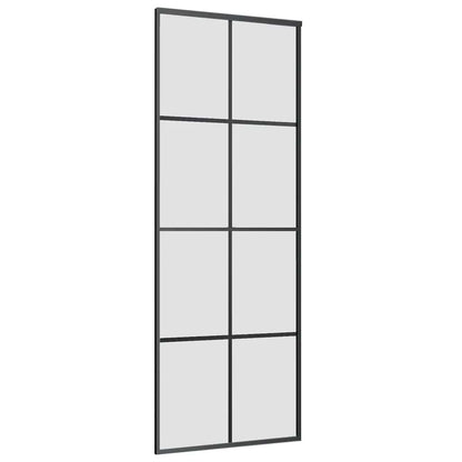 Schiebetür mit Beschlag 76x205 cm ESG-Glas & Aluminium