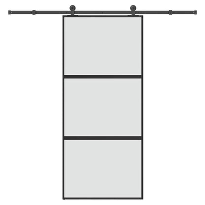 Schiebetür mit Beschlag 90x205 cm Hartglas & Aluminium