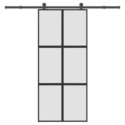 Schiebetür mit Beschlag 90x205 cm Hartglas & Aluminium