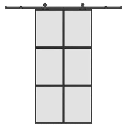 Schiebetür mit Beschlag 102,5x205 cm Hartglas & Aluminium