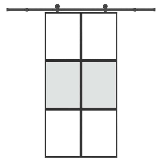 Schiebetür mit Beschlag 102,5x205 cm Hartglas & Aluminium