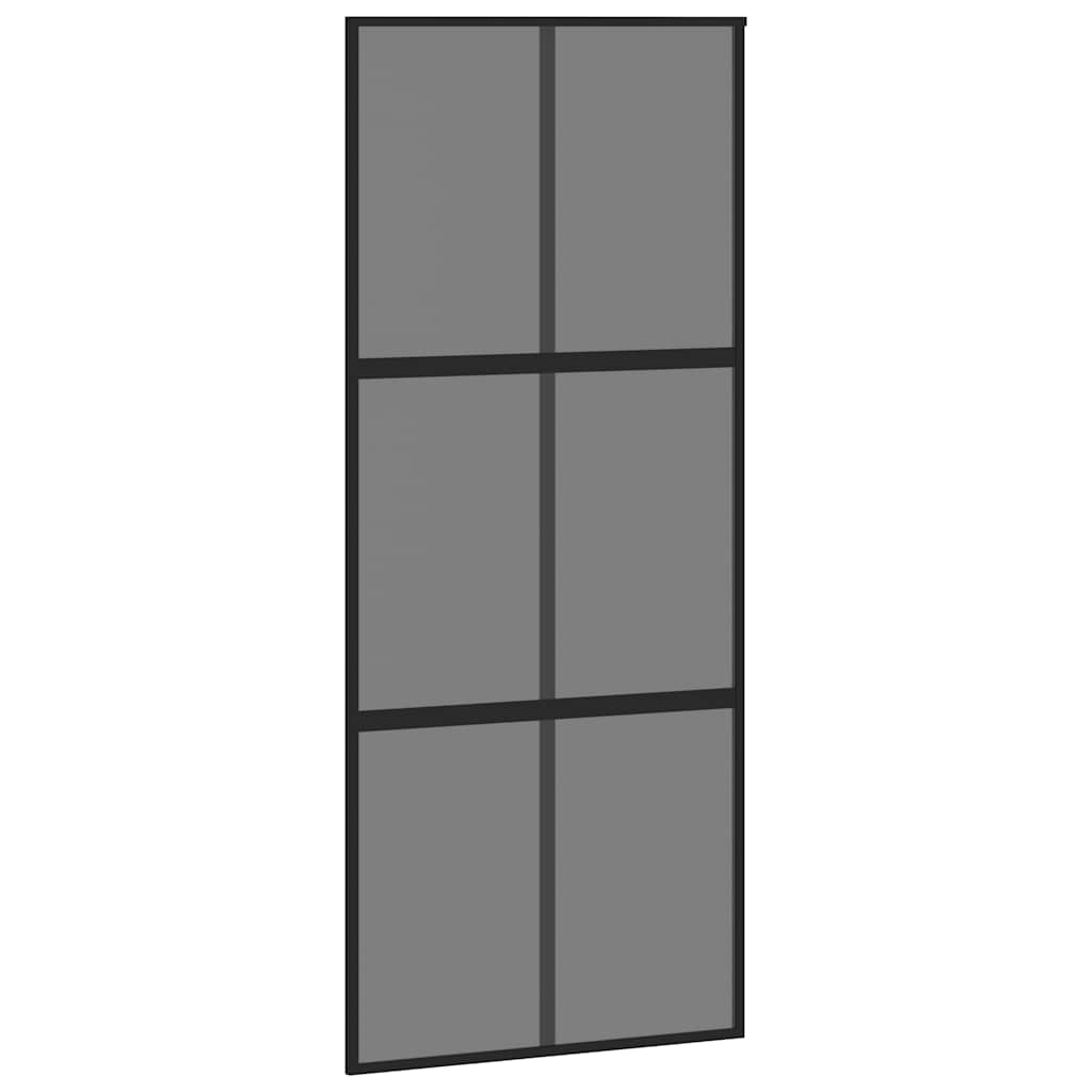 Schiebetür mit Beschlag 90x205 cm Hartglas & Aluminium