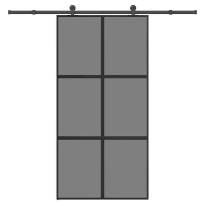 Schiebetür mit Beschlag 102,5x205 cm Hartglas & Aluminium