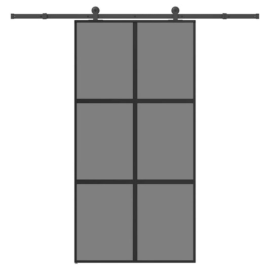 Schiebetür mit Beschlag 102,5x205 cm Hartglas & Aluminium