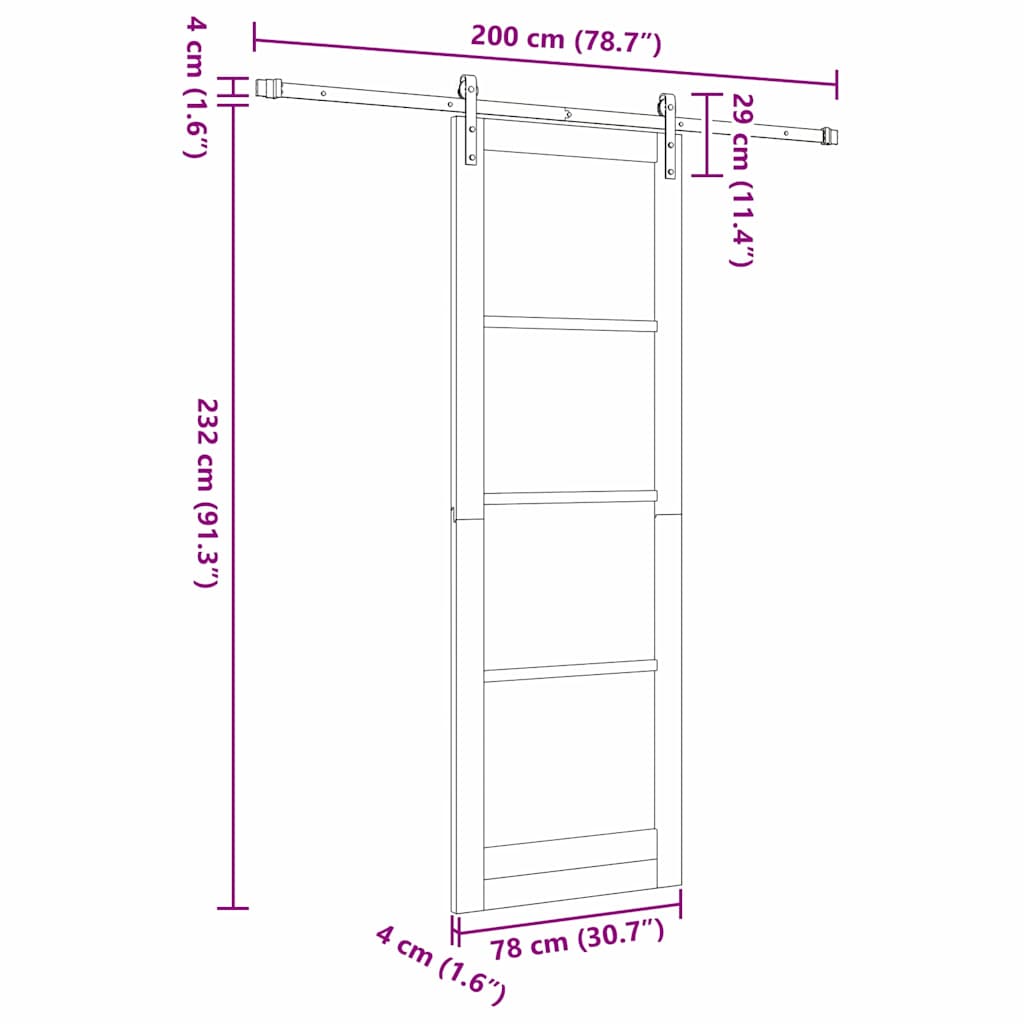 Innentür ORKDAL Braun 78 x 232 cm