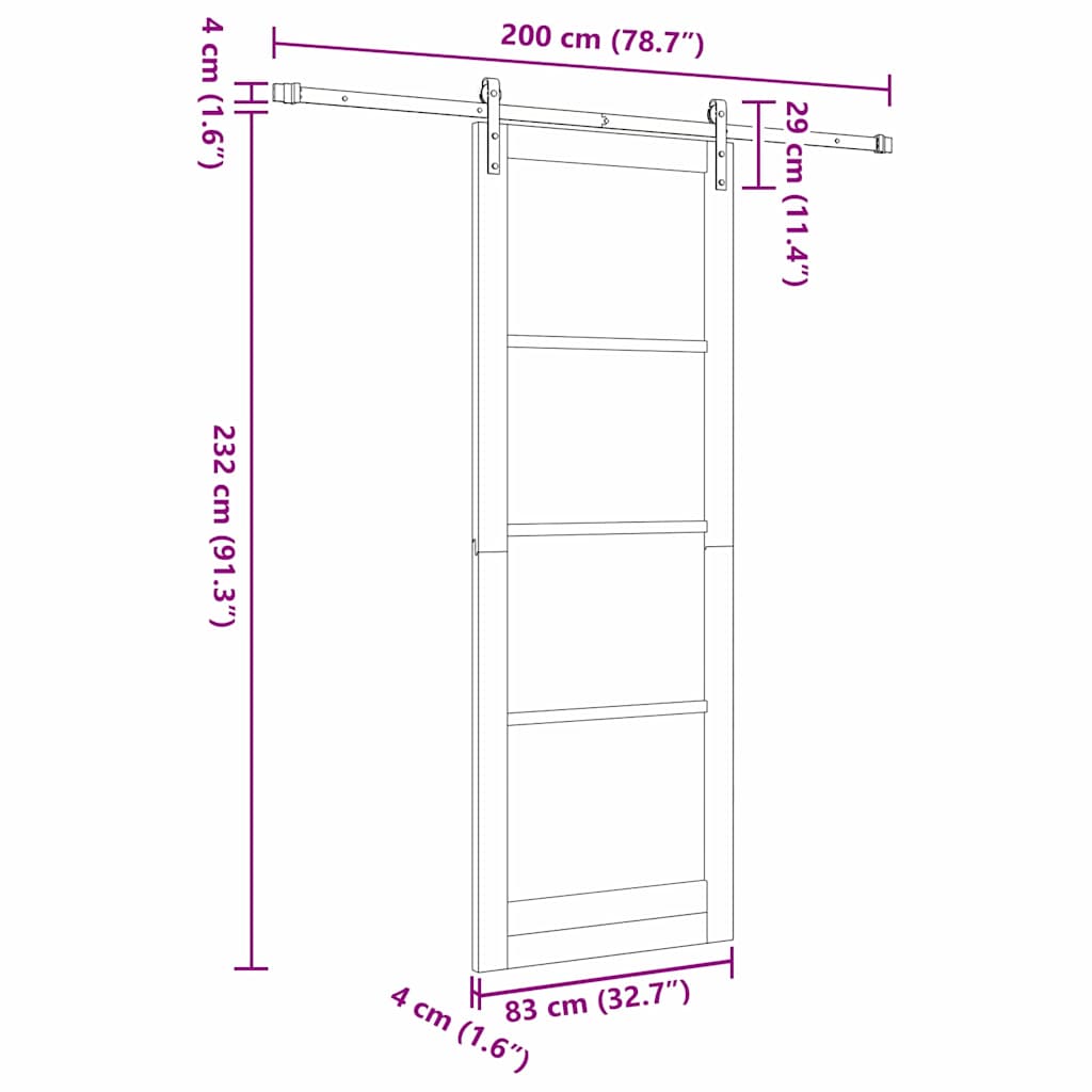 Innentür ORKDAL Braun 83 x 232 cm
