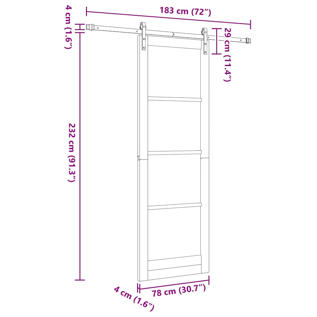 Innentür ORKDAL Braun 78 x 232 cm