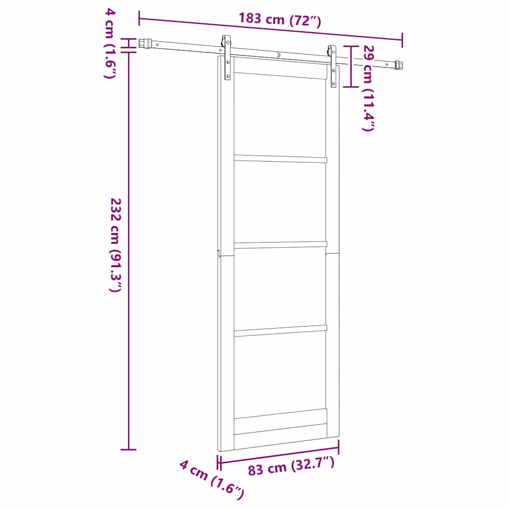 Innentür ORKDAL Braun 83 x 232 cm