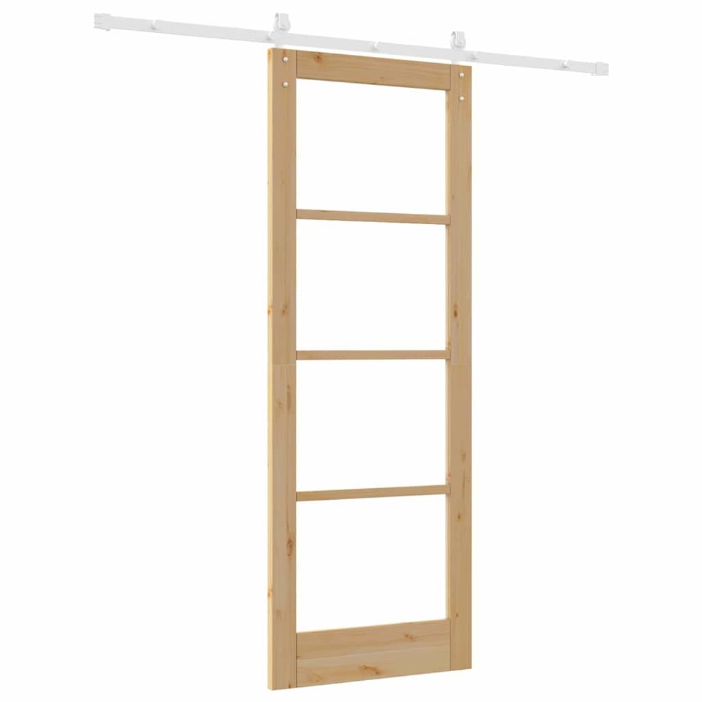 Schiebetür Braun 78 x 211 cm Massivholz Kiefer