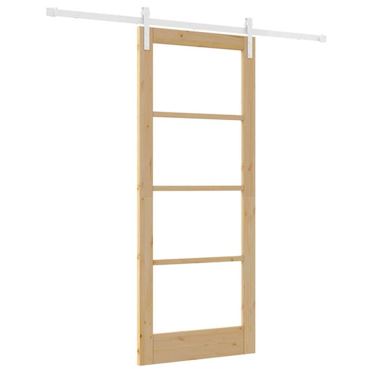 Schiebetür Braun 83 x 202 cm Massivholz Kiefer