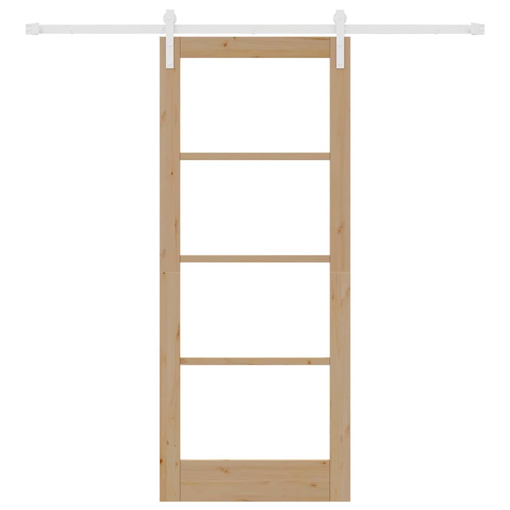 Schiebetür Braun 83 x 202 cm Massivholz Kiefer