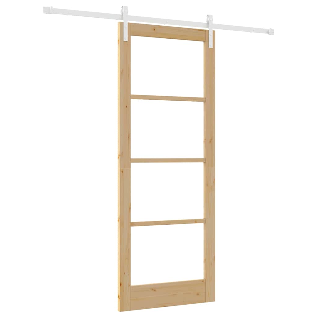 Schiebetür Braun 83 x 211 cm Massivholz Kiefer