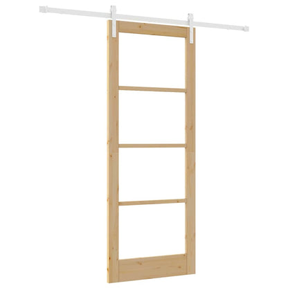 Schiebetür Braun 83 x 211 cm Massivholz Kiefer