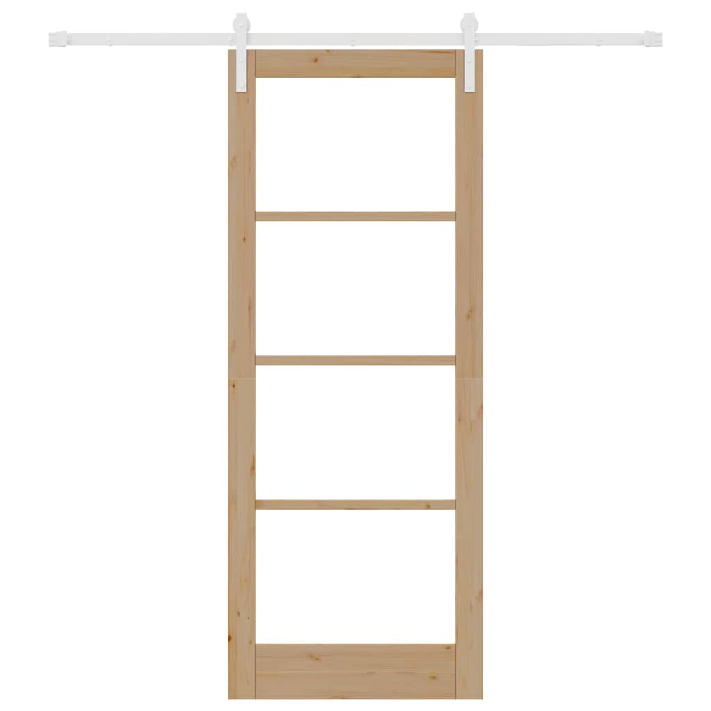 Schiebetür Braun 83 x 211 cm Massivholz Kiefer