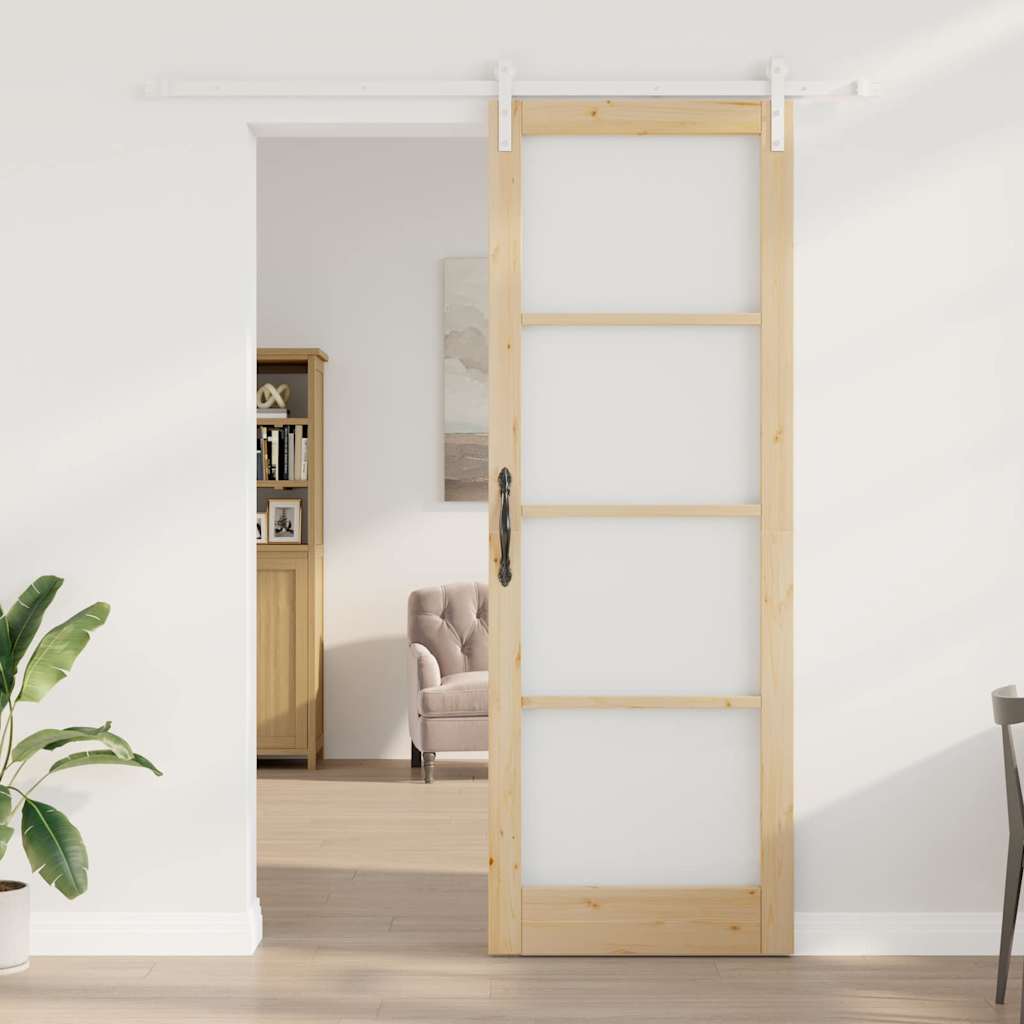 Schiebetür Braun 83 x 232 cm Massivholz Kiefer