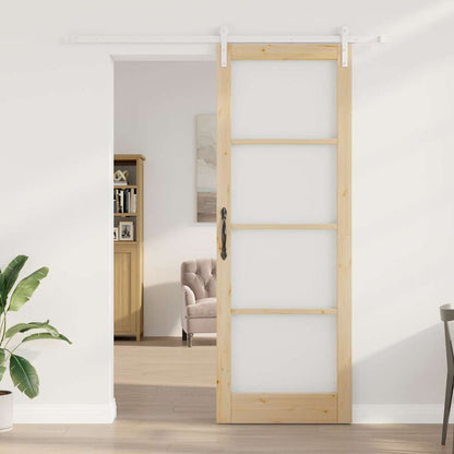 Schiebetür Braun 83 x 232 cm Massivholz Kiefer