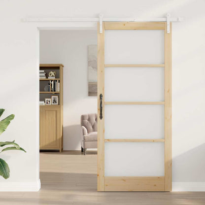 Schiebetür Braun 93 x 211 cm Massivholz Kiefer
