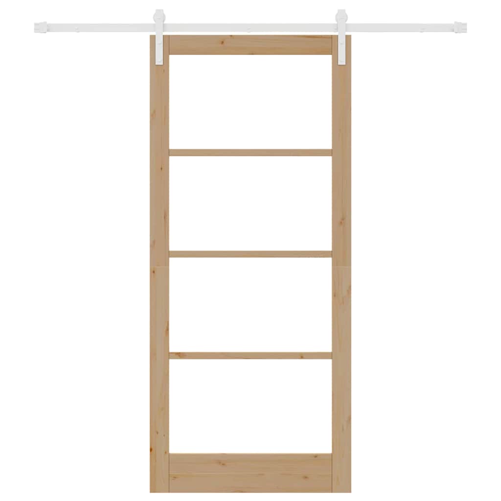 Schiebetür Braun 93 x 211 cm Massivholz Kiefer
