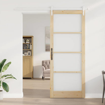 Schiebetür Braun 93 x 232 cm Massivholz Kiefer
