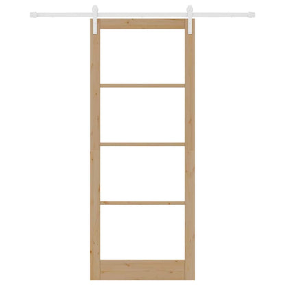 Schiebetür Braun 93 x 232 cm Massivholz Kiefer