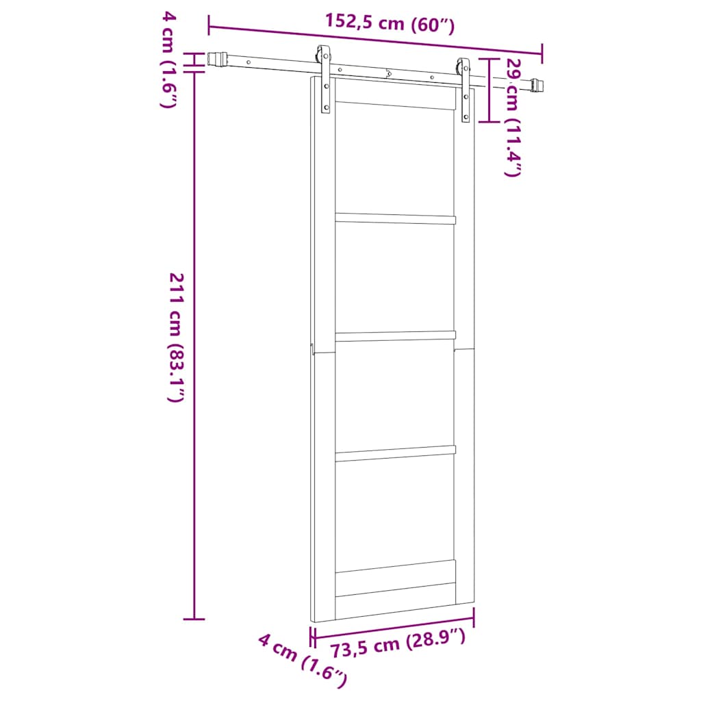 Schiebetür Sonstiges ORKDAL Weiß 73,5 x 211 cm