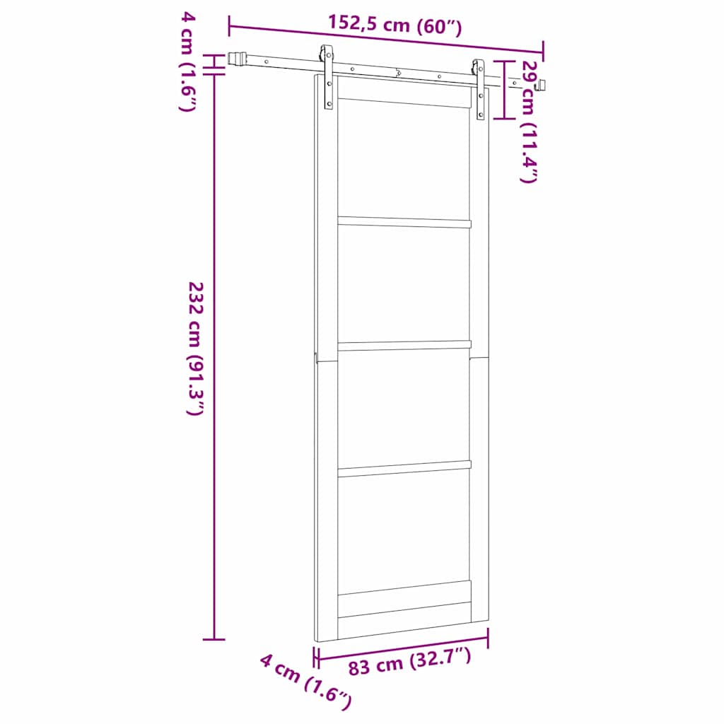 Schiebetür Sonstiges ORKDAL Braun 83 x 232 cm