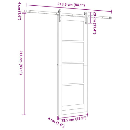 Schiebetür Sonstiges ORKDAL Braun 73,5 x 211 cm
