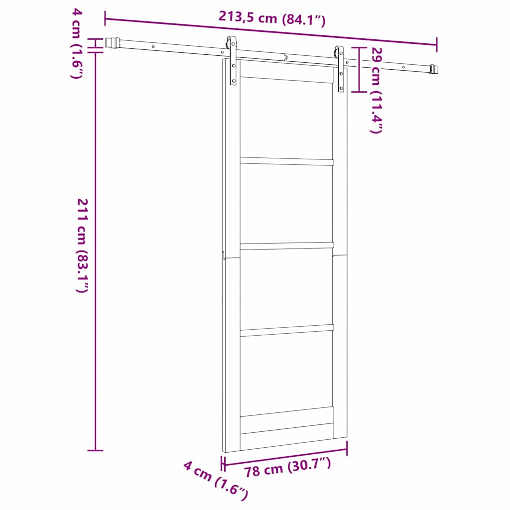 Schiebetür Sonstiges ORKDAL Braun 78 x 211 cm