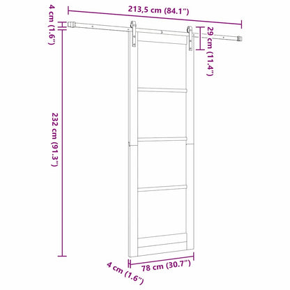 Schiebetür Sonstiges ORKDAL Braun 78 x 232 cm Holz und Metall