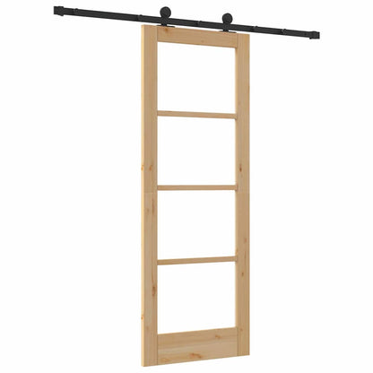 Schiebetür ORKDAL Braun 73,5 x 198,5 cm Holz und Metall