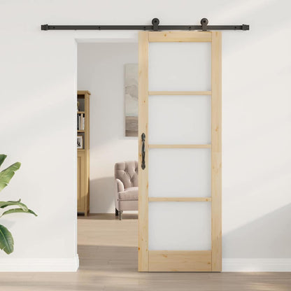 Schiebetür ORKDAL Braun 73,5 x 211 cm Holz und Metall