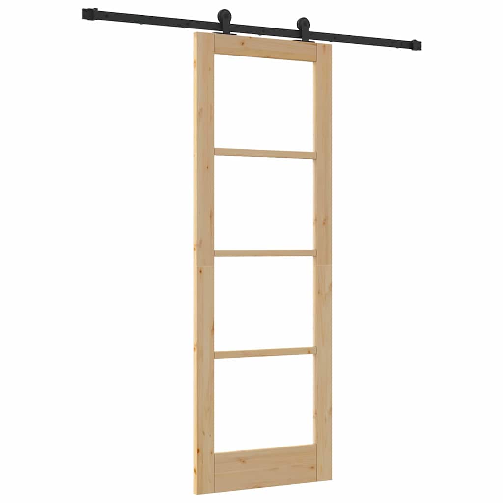 Schiebetür ORKDAL Braun 73,5 x 211 cm Holz und Metall