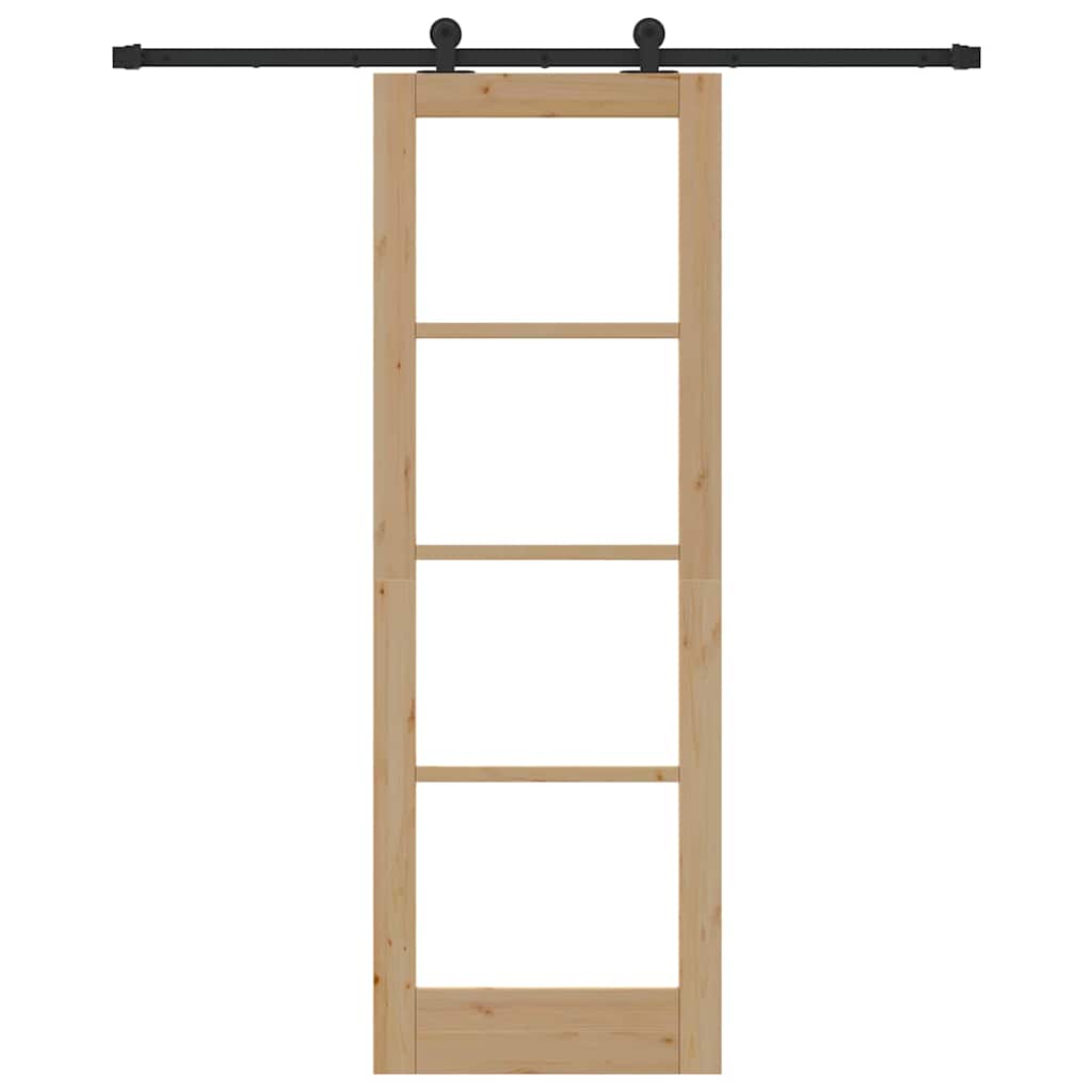 Schiebetür ORKDAL Braun 73,5 x 211 cm Holz und Metall