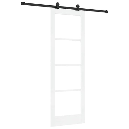 Schiebetür ORKDAL Weiß 73,5 x 211 cm Holz und Metall