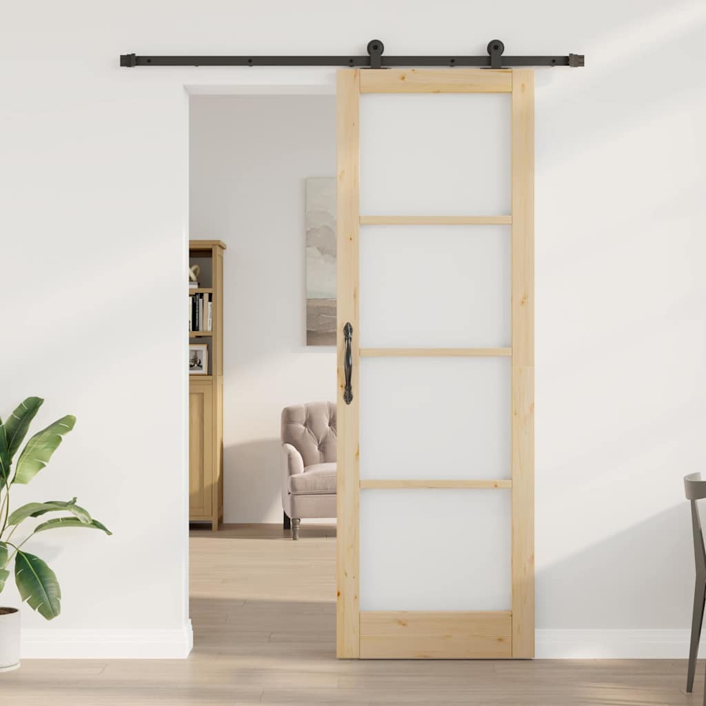 Schiebetür ORKDAL Braun 78 x 232 cm Holz und Metall