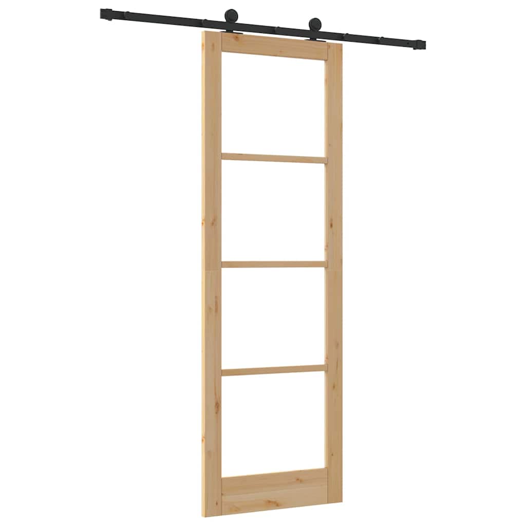 Schiebetür ORKDAL Braun 78 x 232 cm Holz und Metall