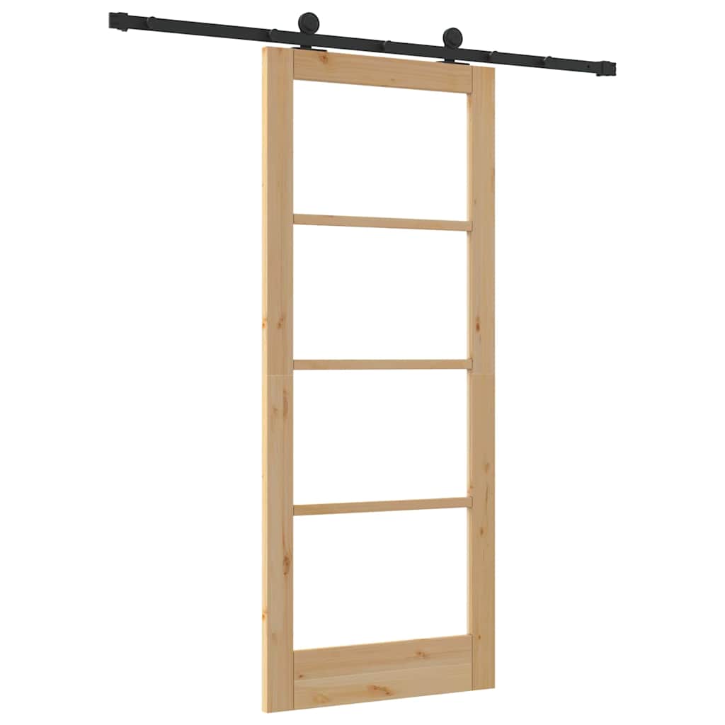 Schiebetür ORKDAL Braun 83 x 202 cm Holz und Metall