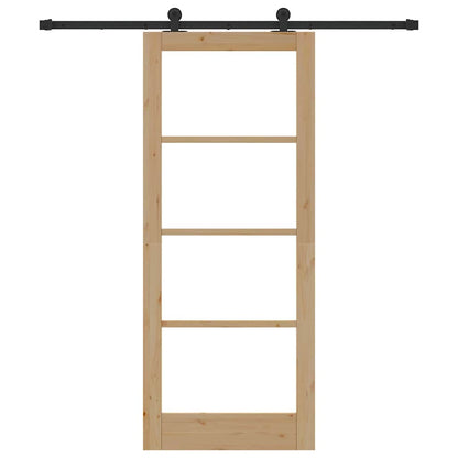 Schiebetür ORKDAL Braun 83 x 202 cm Holz und Metall